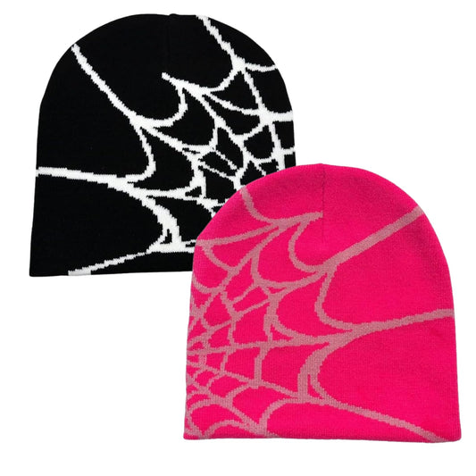 CHEVRIC | Spider Web Graphic Beanies - Twin Pack